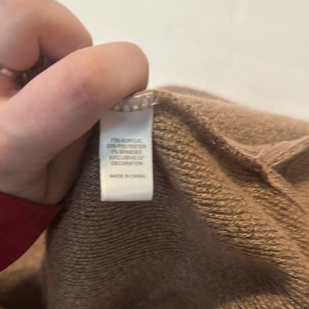 Cozy Tan Women's Sweater Cowl Slouch Neck Beige Fall 2X - Picture 4 of 4